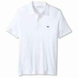 NEW LACOSTE men's cotton soft jersey polo in white